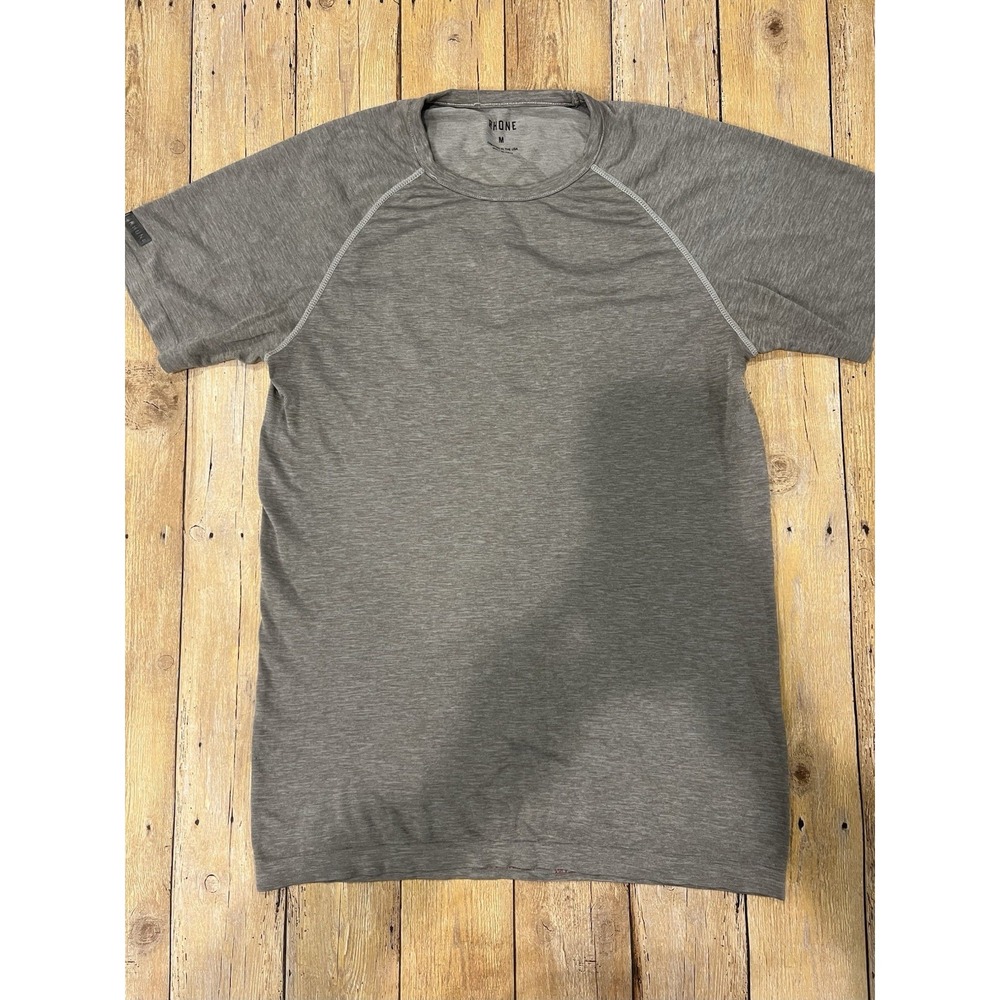 RHONE GYM WORKOUT ATHLETIC JERSEY TEE T SHIRT GRAY Mens M EUC